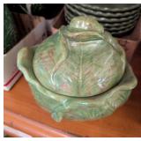 VTG HOLLAND MOLD CERAMIC CABBAGE/LETTUCE LIDDED