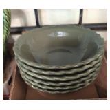 6PC CERAMIC GREEN BOWLS