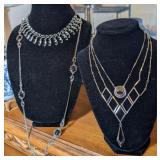 4PC ASSTD SILVER/BLACK SARAH COVENTRY NECKLACES