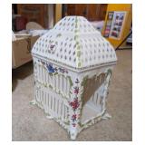 VTG ITALIAN CERAMIC BIRDCAGE DECOR