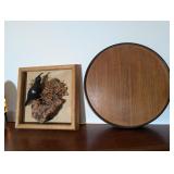 VTG JAPANESE LAMINATED TRAY & FRAMED MICHAEL