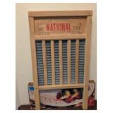 ANTQ NATIONAL WASHBOARD CO WOODEN METAL WASHBOARD