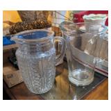 2PC CLEAR GLASS PITCHERS