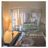 CLEAR GLASS PEDESTAL TRIFLE BOWL