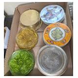 ASSTD COASTERS #2, GREEN, YELLOW GLASS, CLEAR