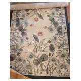 BEIGE & GREEN PRINT AREA RUG