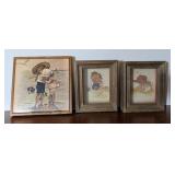 3PC ARTWORK,HOLLY HOBBIE STYLE 3D SHADOW BOXES,&