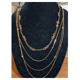 2PC SARAH COVENTRY BLACK/GOLD FAUX PEARL NECKLACES