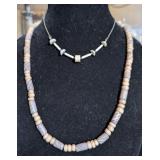 HANDCRAFTED BEADED NECKLACE, BLUE, BEIGE, OTHER