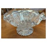 HEAVY CUT GLASS FOOTED CENTERPIECE BOWL