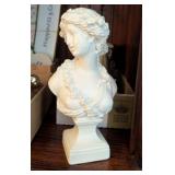 DECORATIVE BUST OF YOUNG WOMAN, SIGNED MARIN