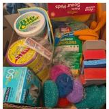 ASSTD SCRUB BRUSHES, SCOUR PADS, LATEX GLOVES,