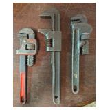 3PC VTG PIPE WRENCHES, ASSTD SIZES