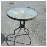 Glass top patio table, 24 inches in diameter
