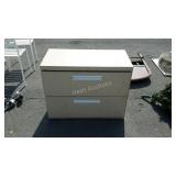 Two drawer metal filing cabinet 3 feet long, does