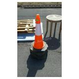 Nine orange safety cones, are in good shape they