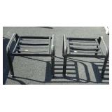 Two metal patio foot stools, no cushions seller