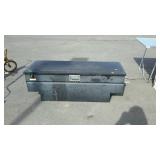 Black truck tool box, no key but is unlocked 57