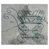 Green patio tea cart
