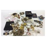 Costume jewelry, wrist watches, art glass pendant