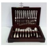Silver chest with 76-pc Community plate flatware