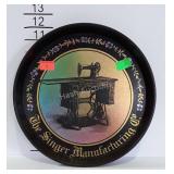 Singer advertisement serving tray, 12" diameter