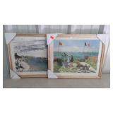 Pair of decor prints, Monet seaside scenes,