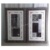 Decor prints in ornate frames, pair, check the