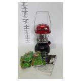 Coleman camping lantern with booklet & accessories