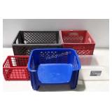2 Milk crates, vegetable bin, small organizer