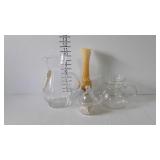 Glassware, Princess House etched pitcher, candy
