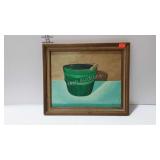 Still life painting on board, framed 18 x 15