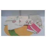Linens, tablecloth, placemats, vintage