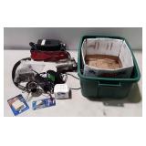 Miscellaneous group in tote with no lid, includes