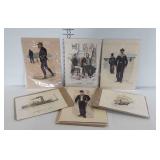 Military costume and riverboat prints, 12 pcs.