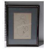 Framed sketch, signed N. T. Mame