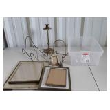 Home decor - brass candlestick holder and bell,