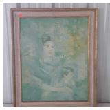 Decor picture, mother and child, framed 29 x 35,