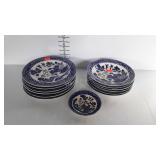 Occupied Japan, Blue Willow china, 13 pieces,  6