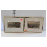 Pair of framed prints, B & O Railroad Bridge,