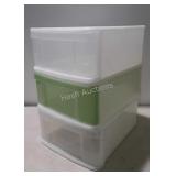 3 Poly stackable organizer drawers - 16 x 20 x 8