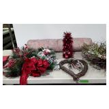 Christmas decor wreaths,  roll pillow Blue Jean
