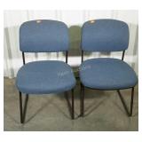 Two blue upholstered conference/ waiting room