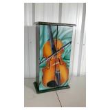 Small painted cabinet. Violin painted on front.
