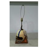 Table lamp, with colts helmet no shade 32 inches