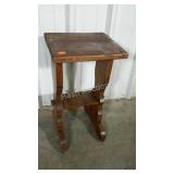 Stained pine plant stand with undershelf.