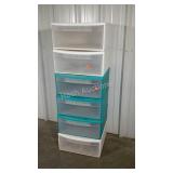 Sterilite plastic storage drawers. Stack of six