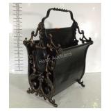 Cast and tin magazine decor rack