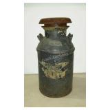 Metal milk can with label, No-70, Wilbrod.