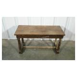 Large wood organ bench with storage and angle